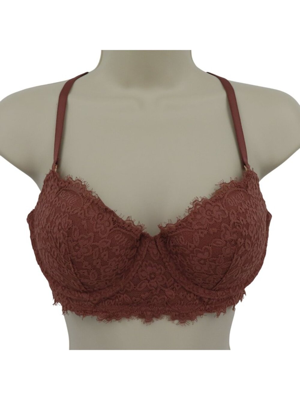 Aerie 34C Bra Flower Floral Lace Mesh Underwire Lined Convertible Straps Women
